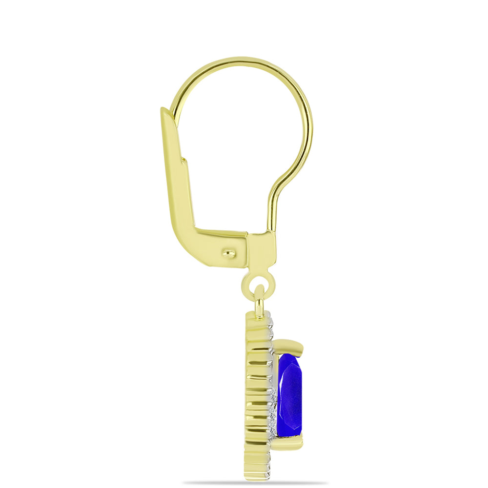 Goldplattierte Silberohrringe mit blauem Achat und weißem Topas