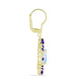 Goldplattierte Silberohrringe mit Regenbogenmondstein und marokkanischem Amethyst