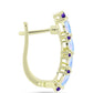 Goldplattierte Silberohrringe mit Regenbogenmondstein und marokkanischem Amethyst