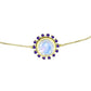 Goldplattiertes Silberarmband mit Regenbogenmondstein und marokkanischem Amethyst