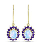 Goldplattierte Silberohrringe mit Regenbogenmondstein und marokkanischem Amethyst