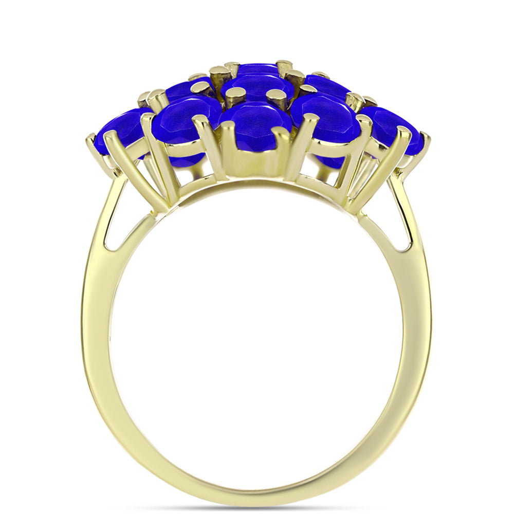 Goldplattierter Silberring mit blauem Achat 2 