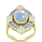 Goldplattierter Silberring mit Welo-Opal und weißem Topas