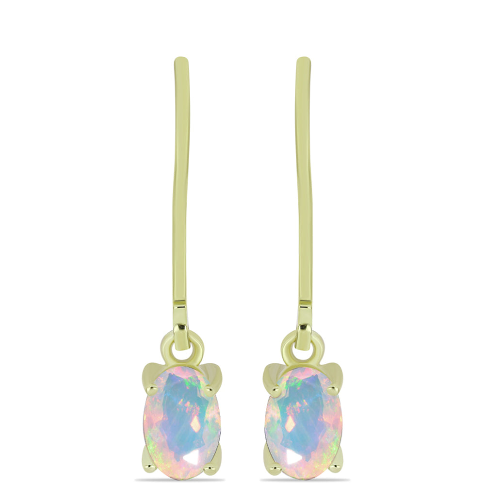 Goldplattierte Silberohrringe mit Welo-Opal