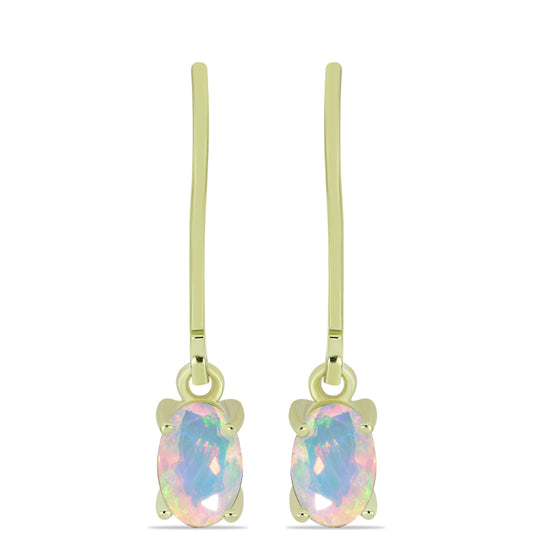 Goldplattierte Silberohrringe mit Welo-Opal