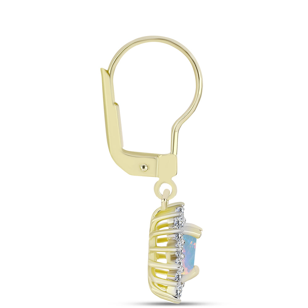 Goldplattierte Silberohrringe mit Welo-Opal und weißem Topas 2 