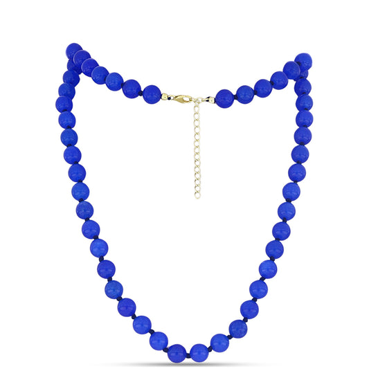 Goldplattierte Silberhalskette mit blauem Achat