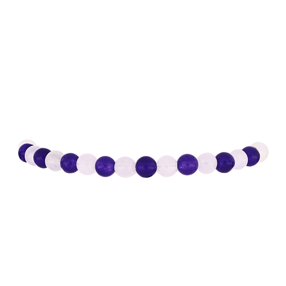 Goldplattiertes Silberarmband mit Regenbogenmondstein und marokkanischem Amethyst