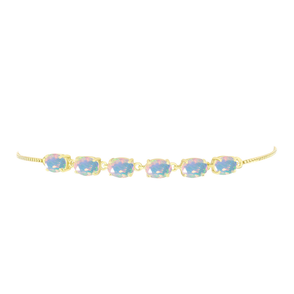 Goldplattiertes Silberarmband mit Welo-Opal 2 