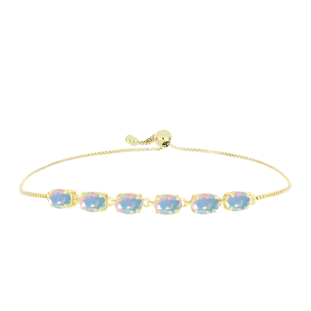 Goldplattiertes Silberarmband mit Welo-Opal