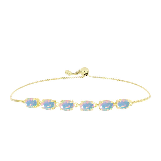 Goldplattiertes Silberarmband mit Welo-Opal