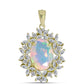 Goldplattierter Silberanhänger mit Welo-Opal und weißem Topas