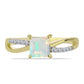 Goldplattierter Silberring mit Welo-Opal und weißem Topas