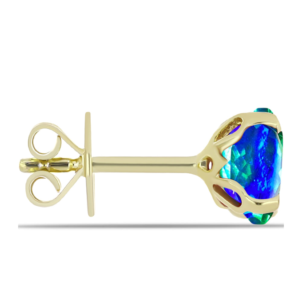 Goldplattierte Silberohrringe mit Pfauenquarz 2 