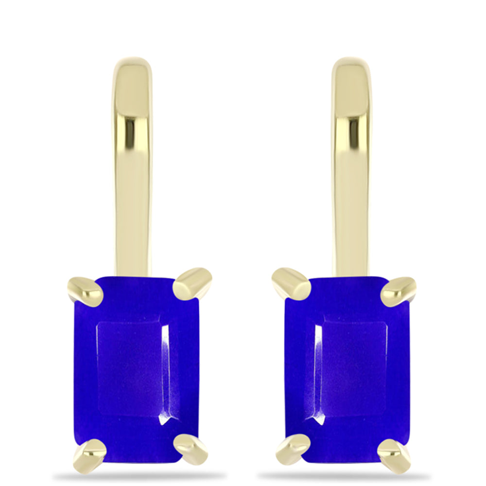 Goldplattierte Silberohrringe mit blauem Achat