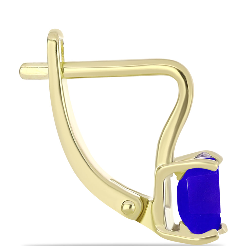 Goldplattierte Silberohrringe mit blauem Achat 2 
