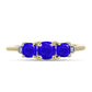 Goldplattierter Silberring mit blauem Achat und weißem Topas