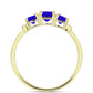 Goldplattierter Silberring mit blauem Achat und weißem Topas