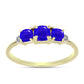 Goldplattierter Silberring mit blauem Achat und weißem Topas