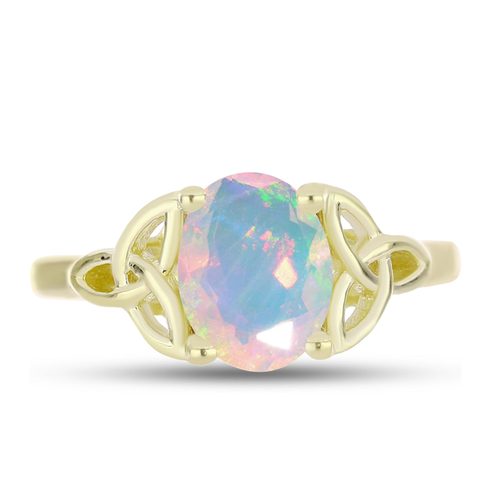 Goldplattierter Silberring mit Welo-Opal 1 