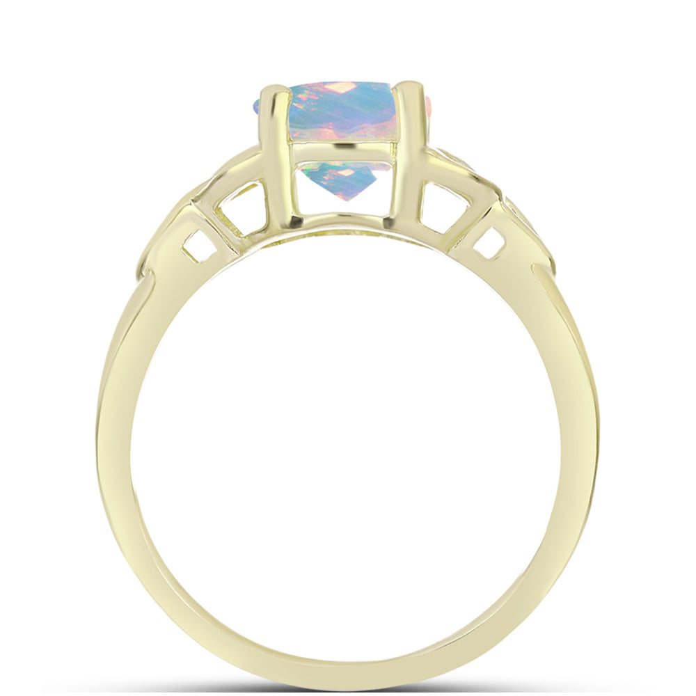 Goldplattierter Silberring mit Welo-Opal