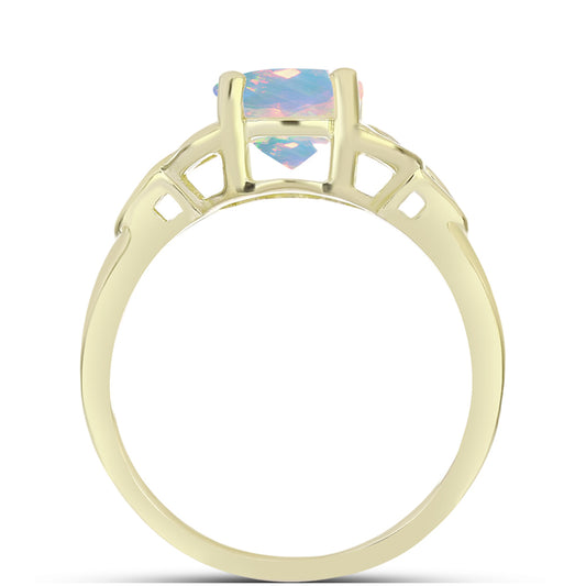 Goldplattierter Silberring mit Welo-Opal