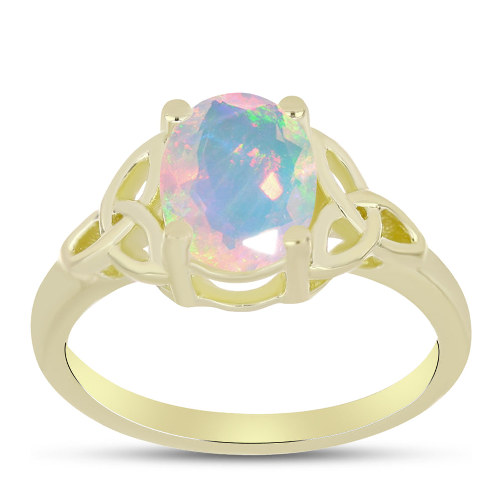 Goldplattierter Silberring mit Welo-Opal