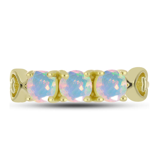 Goldplattierter Silberring mit Welo-Opal