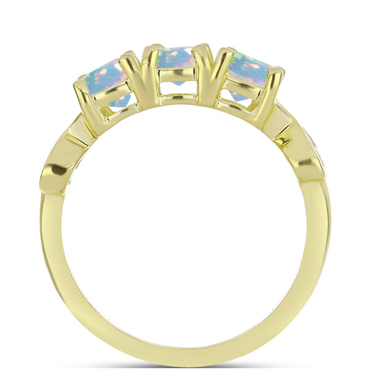 Goldplattierter Silberring mit Welo-Opal