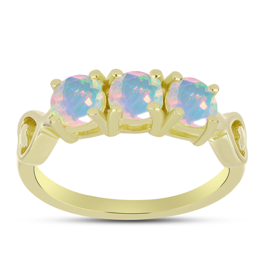 Goldplattierter Silberring mit Welo-Opal 3 