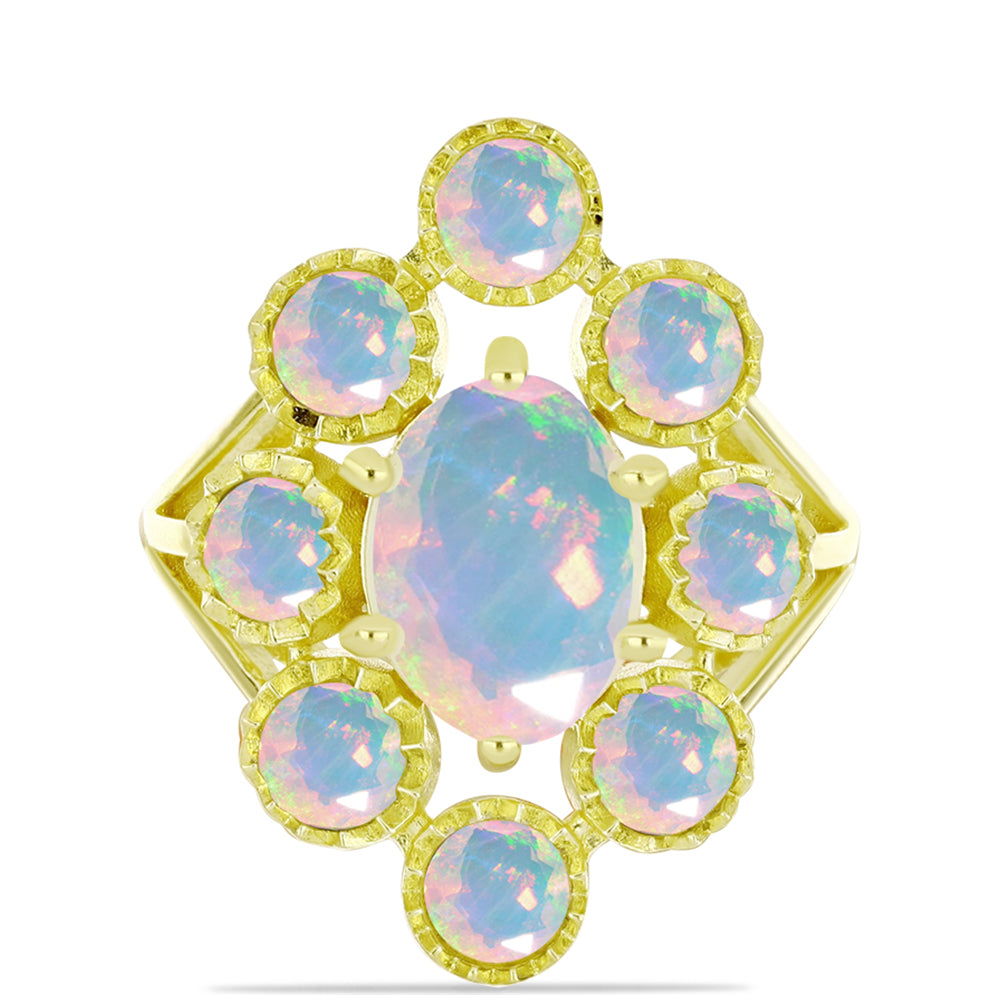 Goldplattierter Silberring mit Welo-Opal 1 