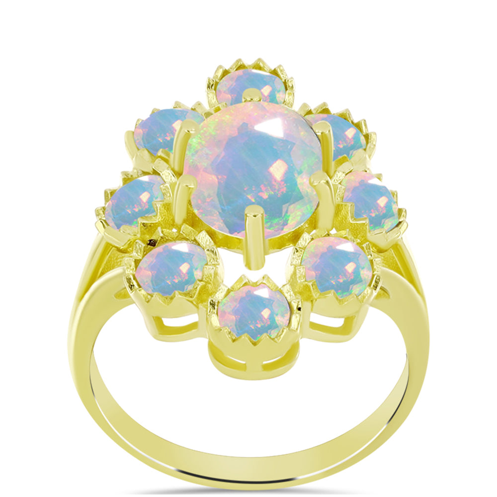 Goldplattierter Silberring mit Welo-Opal 3 
