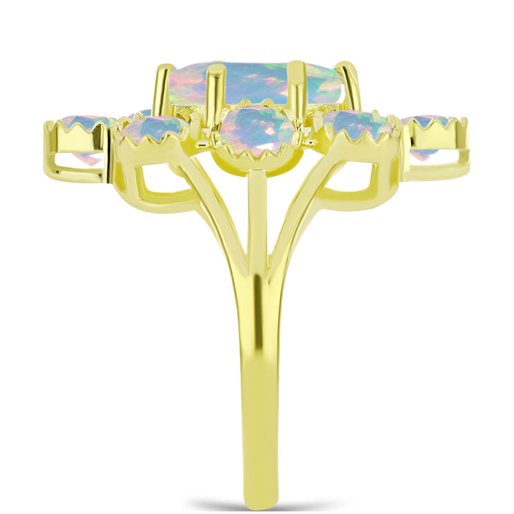 Goldplattierter Silberring mit Welo-Opal 4 