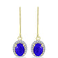 Goldplattierte Silberohrringe mit blauem Achat und weißem Topas