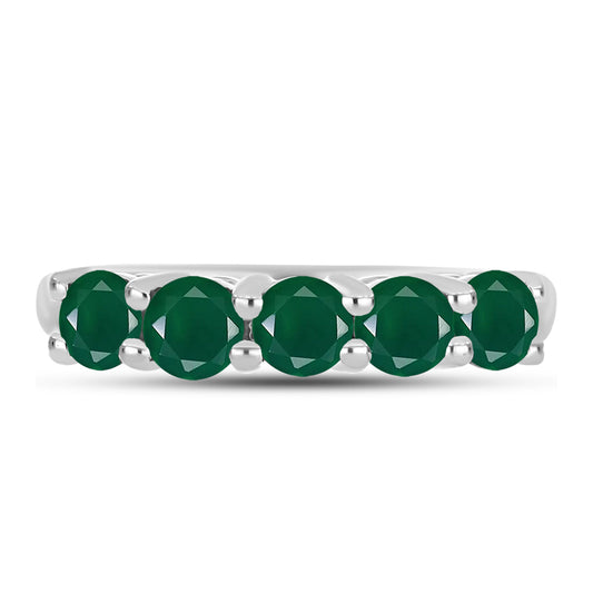 Silberring mit grünem Chalcedon