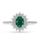 Silberring mit grünem Chalcedon und weißem Topas