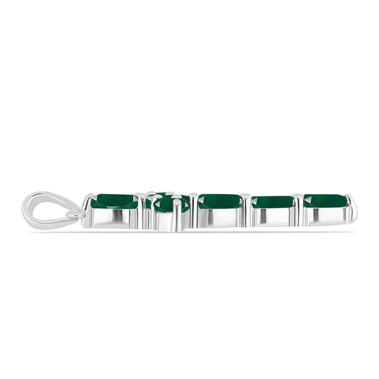 Silberanhänger mit grünem Chalcedon