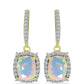 Goldplattierte Silberohrringe mit Welo-Opal und weißem Topas
