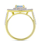 Goldplattierter Silberring mit Welo-Opal und weißem Zirkon