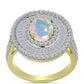 Goldplattierter Silberring mit Welo-Opal und weißem Zirkon