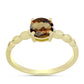 Goldplattierter Silberring mit Cognac-Quarz