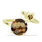 Goldplattierter Silberring mit Cognac-Quarz