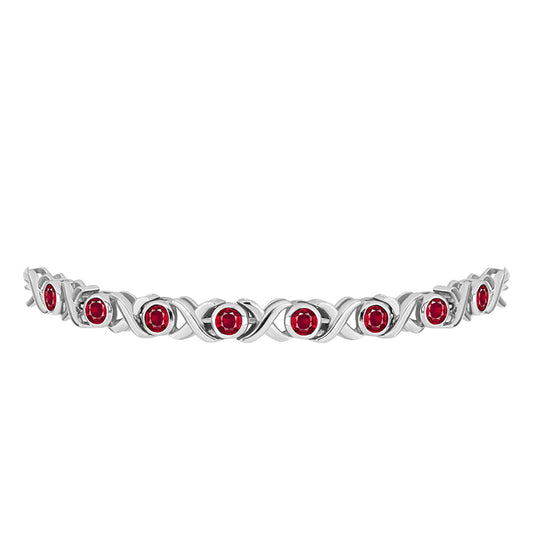 Silberarmband mit Rubin aus Madagaskar