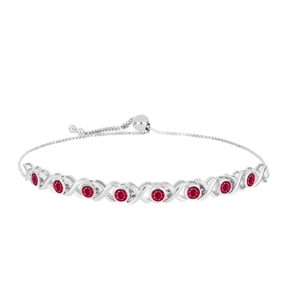 Silberarmband mit Rubin aus Madagaskar 1 