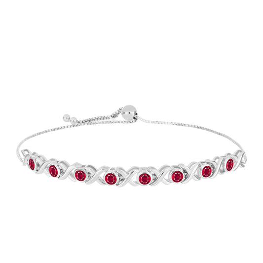 Silberarmband mit Rubin aus Madagaskar