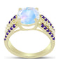 Goldplattierter Silberring mit Regenbogenmondstein und marokkanischem Amethyst