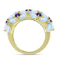 Goldplattierter Silberring mit Regenbogenmondstein und marokkanischem Amethyst