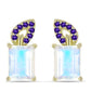 Goldplattierte Silberohrringe mit Regenbogenmondstein und marokkanischem Amethyst