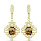 Goldplattierte Silberohrringe mit Cognac-Quarz