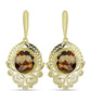 Goldplattierte Silberohrringe mit Cognac-Quarz